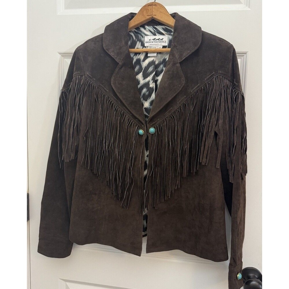 Brown Suede Fringe Leather Jacket